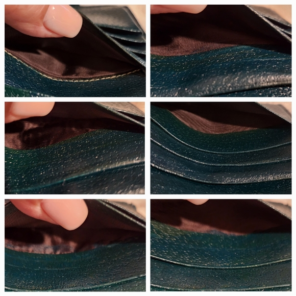 Gucci GG Canvas and Green Leather French Coin Purse Wallet - Picture 10 of 13